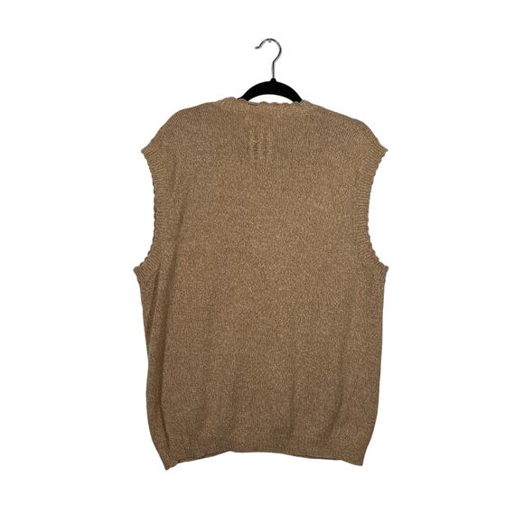 Jantzen Vintage Cable Knit Cardigan Vest Sweater Embroidered Sleeveless Tan * 2X - Picture 7 of 10